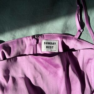 Sunday Best Shimmer Satin Lavender Dress